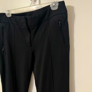 LOFT Black Ponte Knit Ankle Legging Pants Front Seam Size 14 Tall